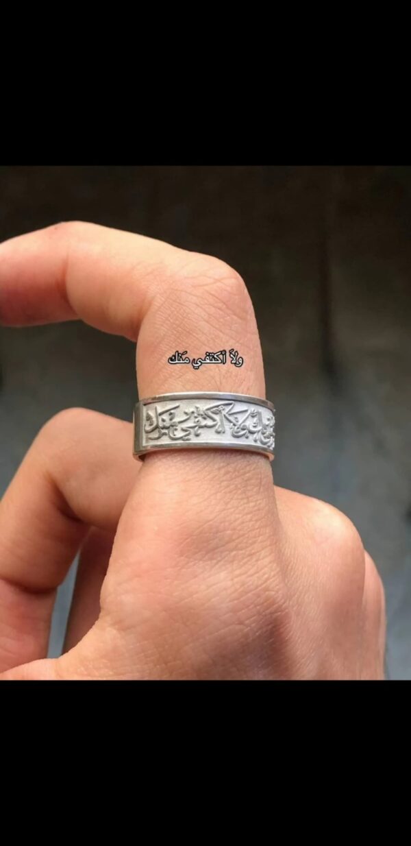 ⁦خاتم دبله رجالي حسب طلب العباره وتاريخ والاحرف.⁩ - الصورة ⁦4⁩